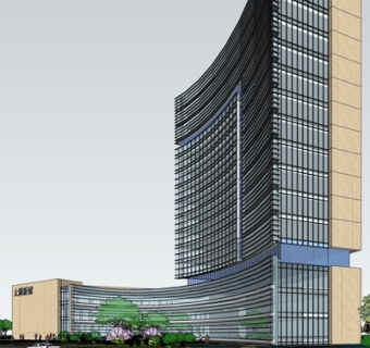 现代高层办公楼su模型