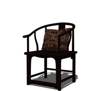 中式实木圈椅su模型