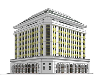 欧式高层办公楼su模型