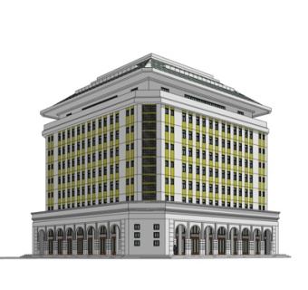 欧式高层办公楼su模型