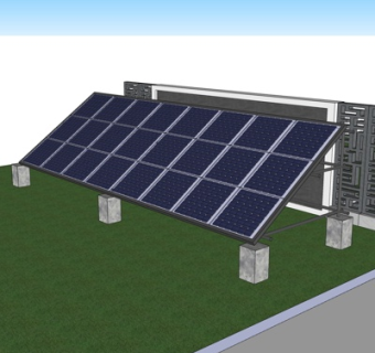 现代太阳能板su模型