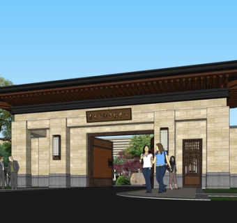 新中式售楼处su模型