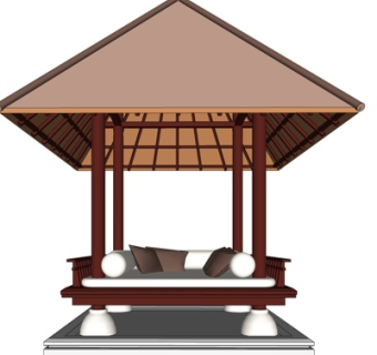 日式凉亭su模型