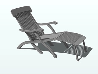 中式实木躺椅su模型
