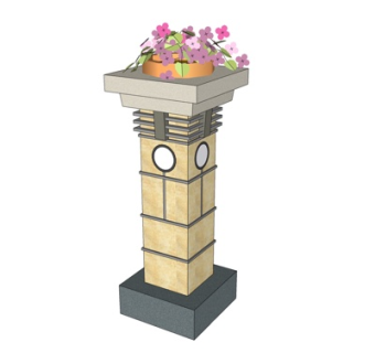 新中式景观灯su模型