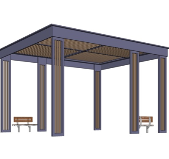 新中式凉亭su模型