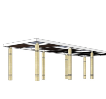 现代廊架su模型