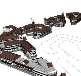 新中式房屋规划su模型