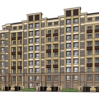 新古典公寓楼su模型