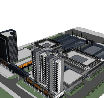 现代高层办公楼su模型