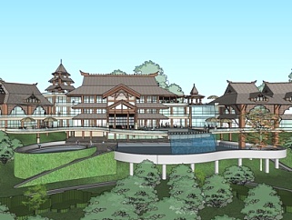 中式房屋建筑su模型