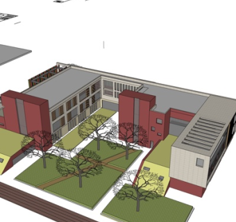 现代办公楼su模型