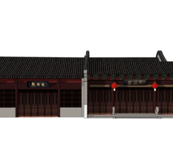 中式房屋建筑su模型
