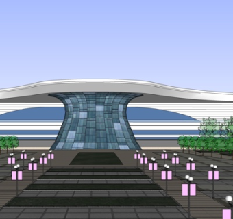 现代办公楼外观su模型