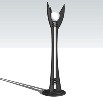 现代户外路灯su模型