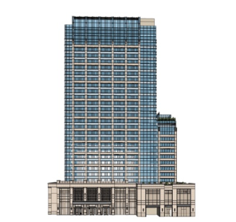 欧式高层小区su模型