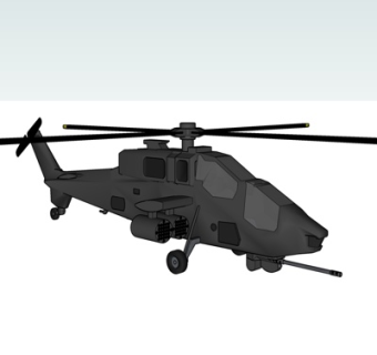 现代直升飞机su模型