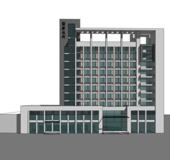 现代办公楼外观su模型