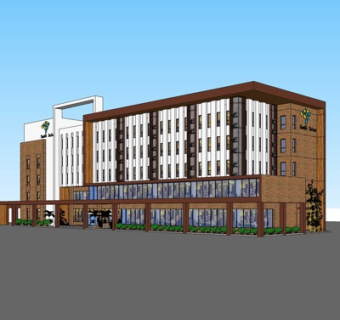 现代办公楼外观su模型