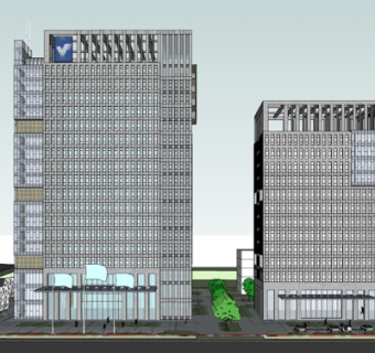 现代高层办公楼su模型