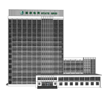现代办公楼外观su模型