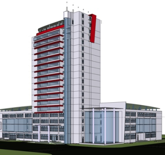 现代办公楼外观su模型