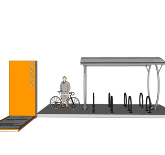 现代廊架凉亭su模型