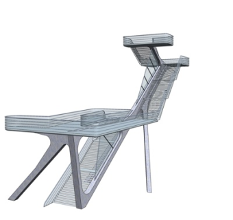 现代楼梯护栏su模型