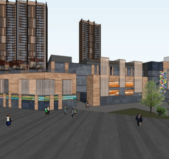 现代商业街su模型