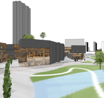 现代商业街su模型