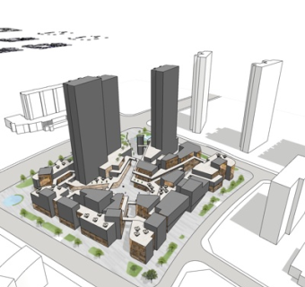 现代高层小区规划su模型