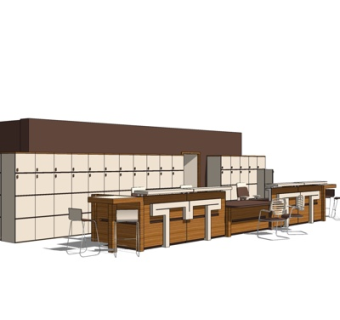 现代书桌椅su模型