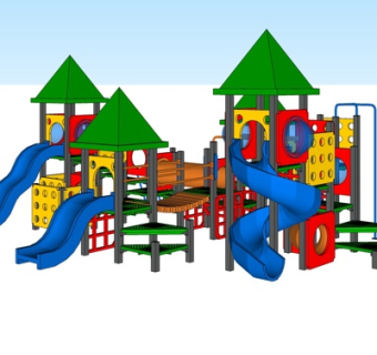 现代儿童游乐设备su模型