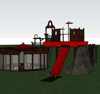 现代儿童游乐设备su模型