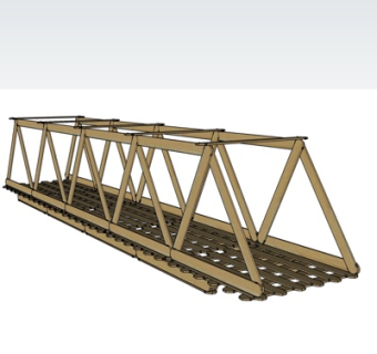 自然风木桥su模型