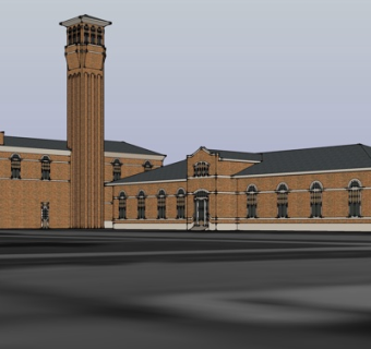 欧式会所外观su模型