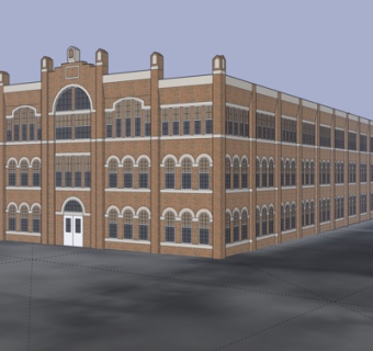 欧式学校饭堂su模型