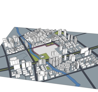 现代高层小区规划su模型