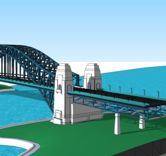 欧式石拱桥su模型