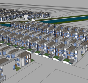 现代工业区规划su模型