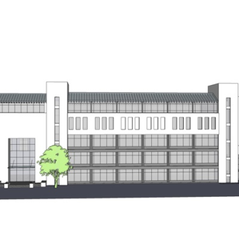 现代实训楼su模型