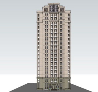 欧式高层公寓su模型