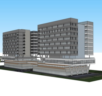 现代高层办公楼su模型