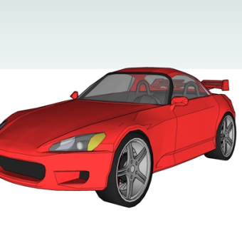 现代小汽车su模型