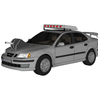 现代小汽车su模型