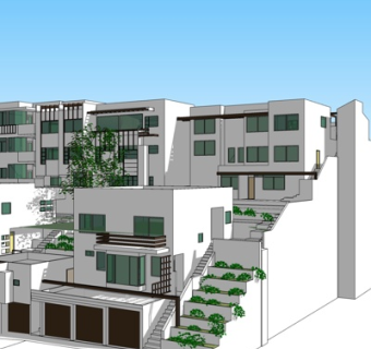 现代多层办公楼su模型