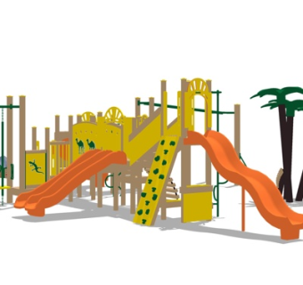 现代儿童游乐设备su模型