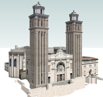 欧式会所外观su模型