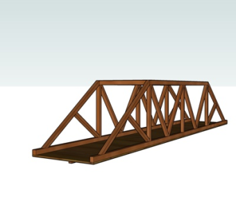 现代木桥su模型