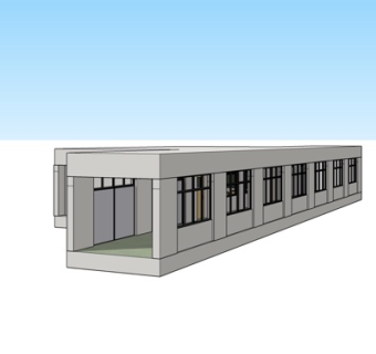 现代走廊su模型